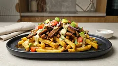 Wegańskie loaded fries z seitanem i awokado – domowy fast food w wersji „full wypas”