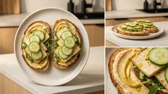 Kanapki z hummusem i tofu: szybkie, białkowe śniadanie na wynos