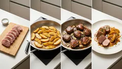 Polędwiczki wieprzowe z jabłkami w sosie śmietanowym — szybki obiad z jednej patelni