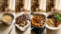 Sałatka z pieczonym burakiem, quinoa i tempehem — sycąca, a lekka na lunch