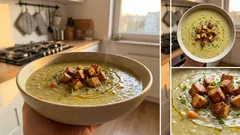 Wegańska grochówka jak u babci – gęsta, rozgrzewająca i ze „skwarkami” z tofu