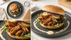 Burger z szarpanym seitanem: prosty wegański przepis, który naprawdę syci