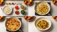 Tofu scramble z warzywami i ciecierzycą – kremowe, sycące śniadanie bez jajek