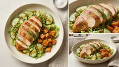 Sałatka z kurczakiem i pieczonym batatem – sycąca, a lekka na co dzień