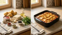 Ziemniaczana zapiekanka z tofu i passatą – prosta, roślinna i sycąca