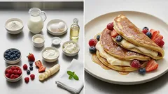 Puszyste naleśniki na maślance z serkowym farszem i owocami — proste i miękkie