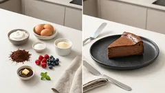 Czekoladowy skyrnik bez mąki – kremowy, pieczony deser z owocami