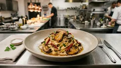 Makaron z grzybami leśnymi w kremowym sosie – aromatyczny obiad z jednej patelni