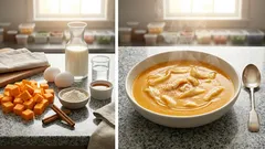 Zupa dyniowa na mleku z kluskami lanymi – kremowa i gotowa w 20 minut