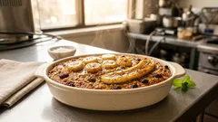 Pieczona owsianka z bananem – kremowa w środku, lekko karmelizowana na wierzchu